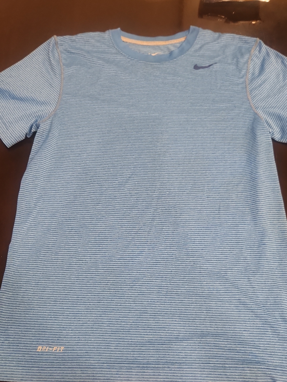Nike Light Blue Men's Short-Sleeve Dri-FIT Athletic Tee